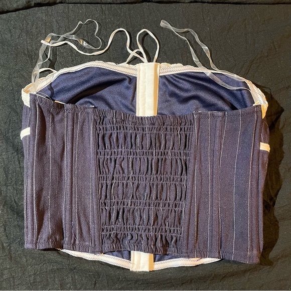 NWT Blue and White Stripe Lace Trim
Strapless Corset Top PacSun Beverly and Beck - Picture 3 of 7